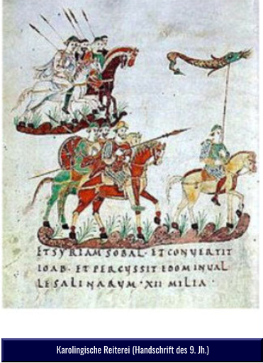 Karolingische Reiterei (Handschrift des 9. Jh.)