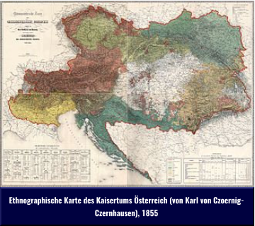 Ethnographische Karte des Kaisertums Österreich (von Karl von Czoernig- Czernhausen), 1855